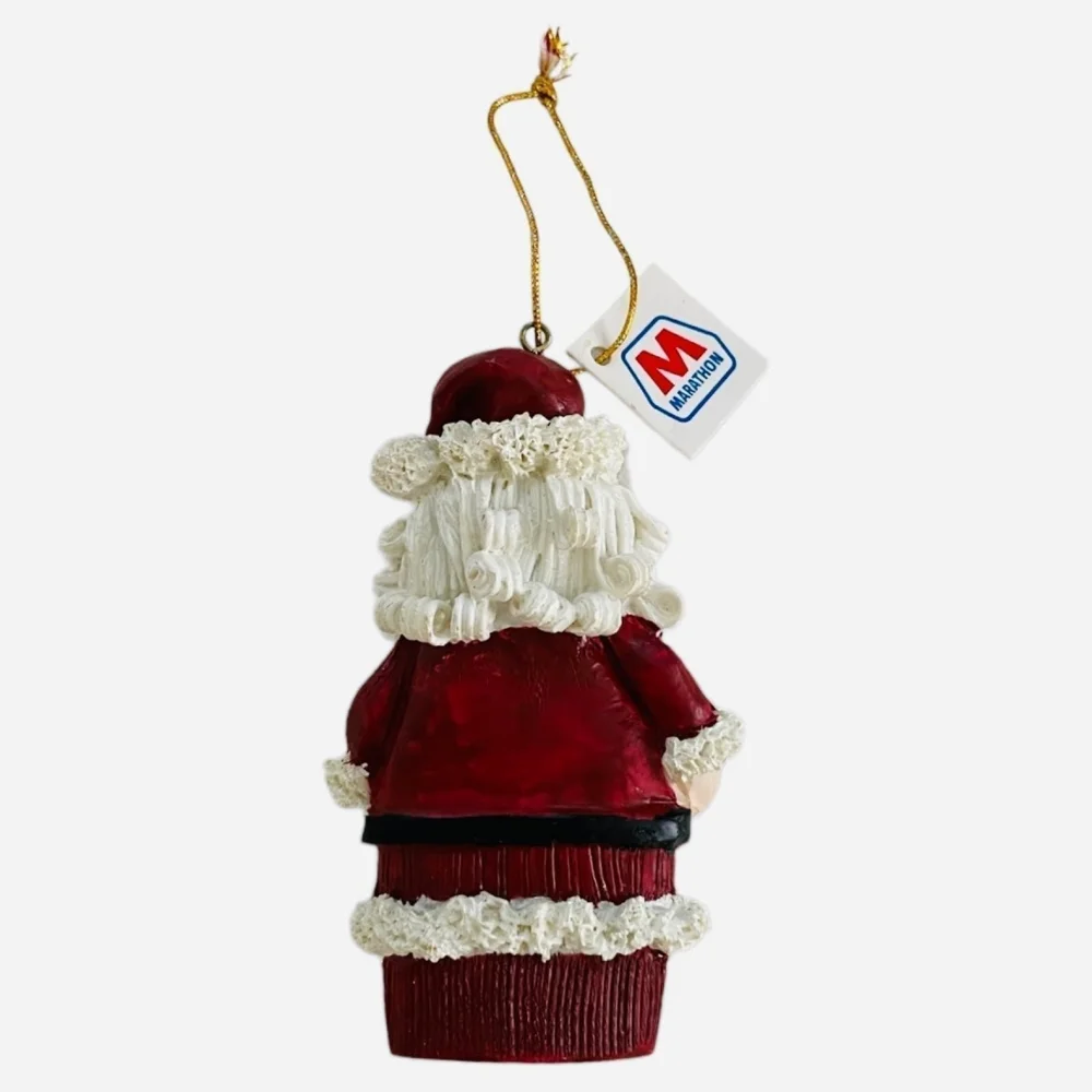 Vintage 2001 Marathon Santa Claus Ceramic Christmas Ornament Holiday Decor